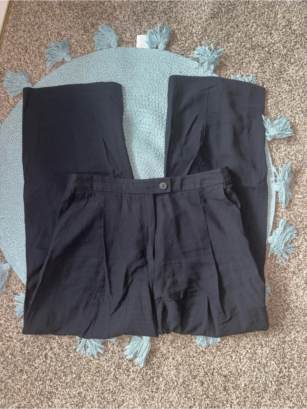 H&M Black Wide-Leg Trousers with Pleats
